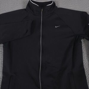 Nike Jacket Womens Medium Black Element Thermal Running Full Zip Thumbholes